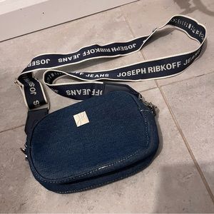Joseph Ribkoff crossbody bag women blue denim Fanny bag belt small